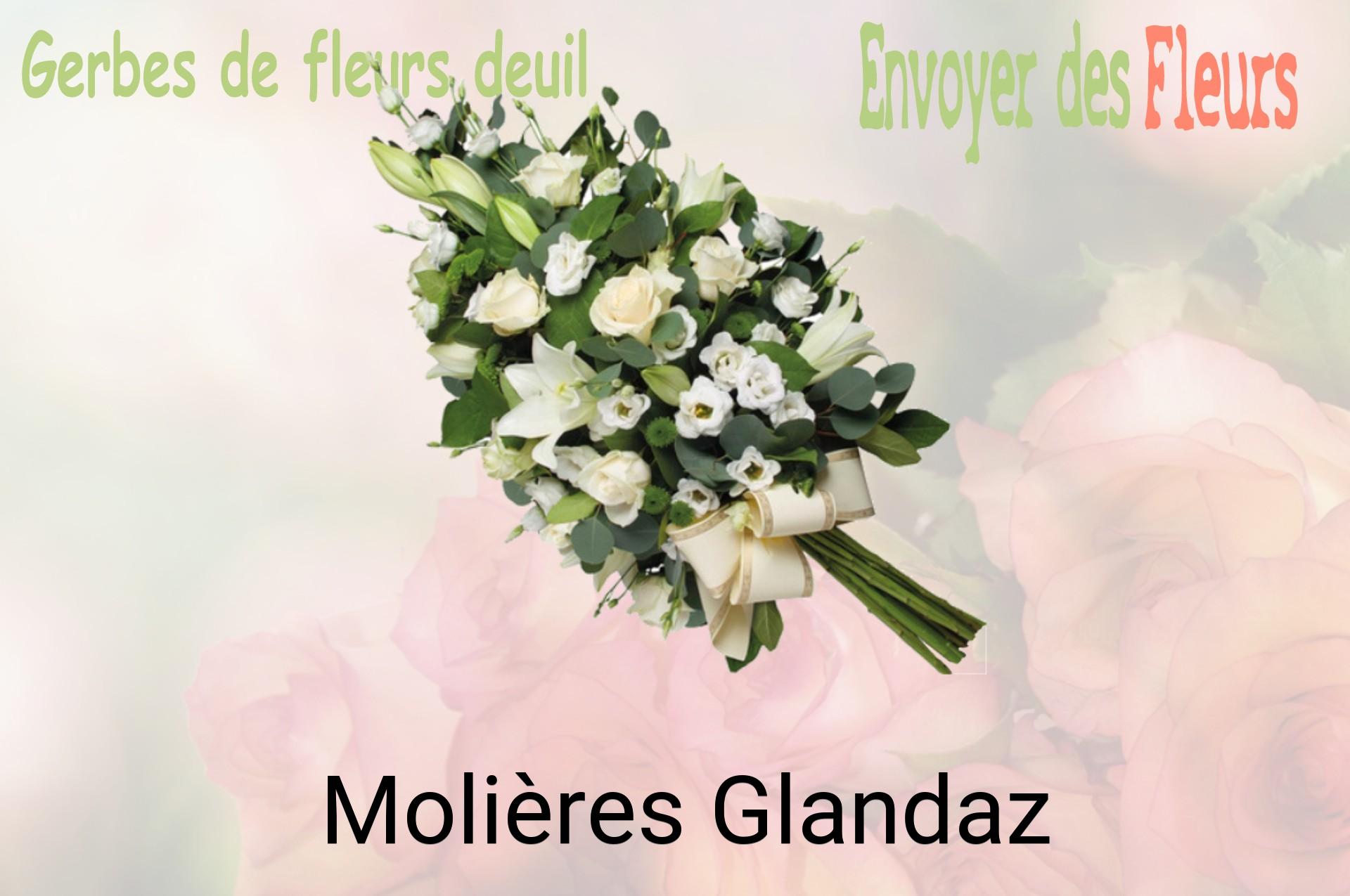 Gerbe de fleurs de deuil livrée à Molières-Glandaz